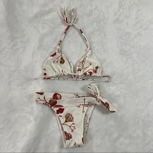 COPY - Bumbum Floral Triangle Halter Brazilian High Cut Bikini Set Bathing Suit
